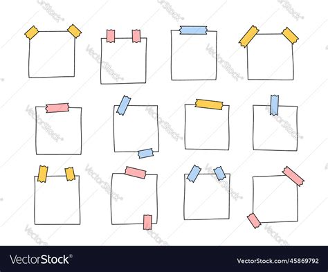 Paper notes doodles set Royalty Free Vector Image