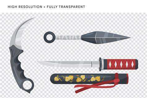 Knives Illustration Set [Vector EPS, PNG, AI] - DesignerCandies