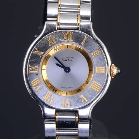 Cartier Must De Cartier Dameur I Kt Guld Og St L Prydet Med