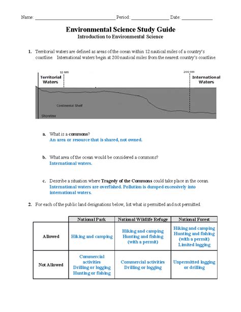 01 Introduction To Environmental Science Study Guide Answer Key