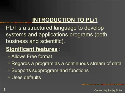 Introduction to IBM PL/1 Programming Language | PPT