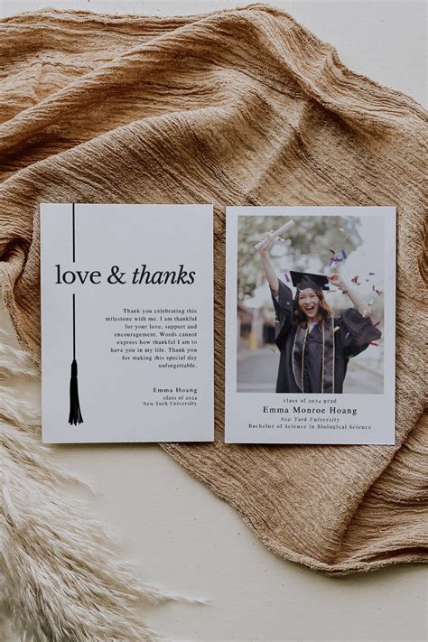 Graduation Thank You Card Graduation Thank You Template - Etsy