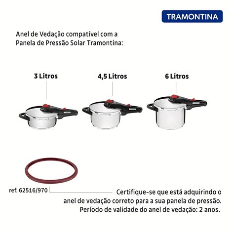 Borracha panela pressão Tramontina Solar inox