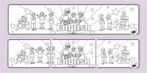 English Colouring Display Banner Hecho Por Educadores