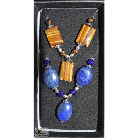 Tigers Eye And Lapis Lazuli Necklaces