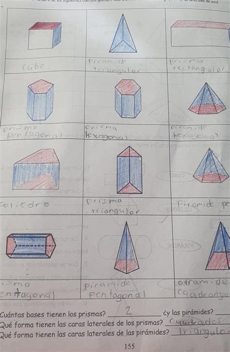 Identifica Los Elementos De Un Prisma Y De Una Pirámide Y Escribe Los