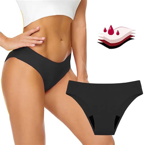 Mlqidk Period Swimwear Menstrual Swimwear Bikini Bottoms Black Mid