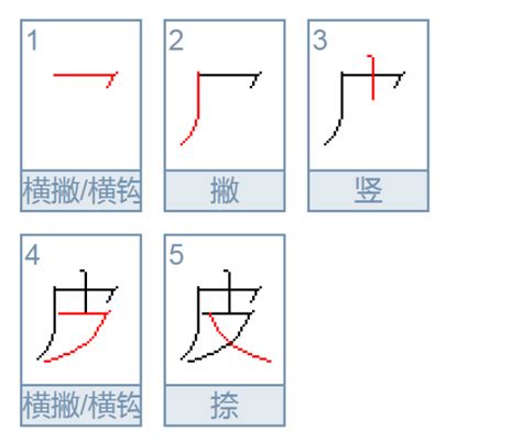 皮的笔顺怎么写 百度经验