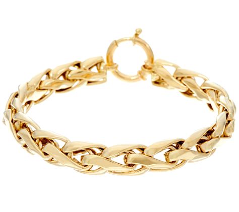 14k Gold 8 Polished Woven Wheat Bracelet 105g Page 1 —