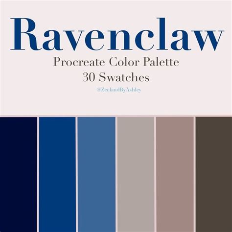 The Cover Of Ravenclaws Book Procreate Color Palette 30 Swatches