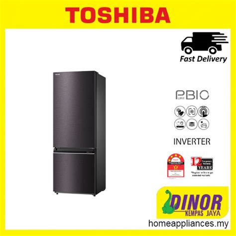 Toshiba 380L 2 Doors Inverter Bottom Freezer Refrigerator GR RB410WE