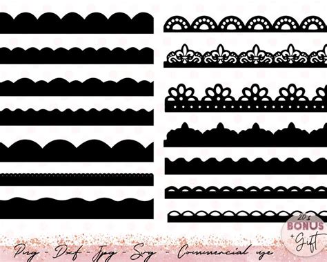 Border Clipart Scalloped Borders Border Svg Lace Border Lace Border