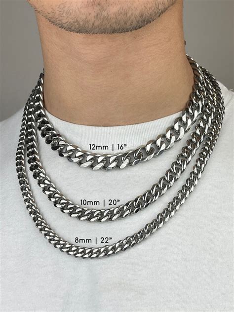 Polished Cuban Link Silver Necklace Chain 12mm 10mm 8mm 6mm Etsy