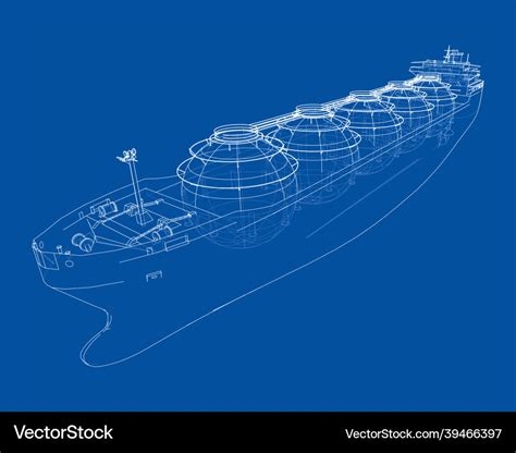 Large Gas Tanker Or Lng Carrier Royalty Free Vector Image