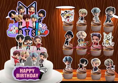 Bts Tinytan Cake Topper W Pcs Cupcake Topper Set Lazada Ph