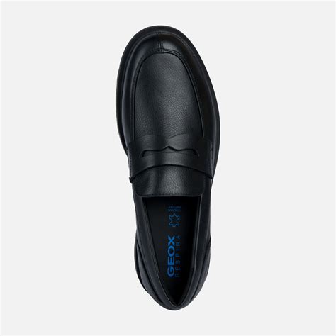 Geox® Spherica Ec1 A Mocassins En Cuir Noirs Homme Geox®