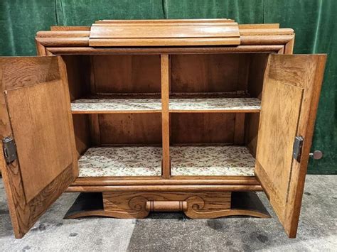 Art Deco Oak Sideboard In The Style Charles Dudouyt Circa 1940 1950