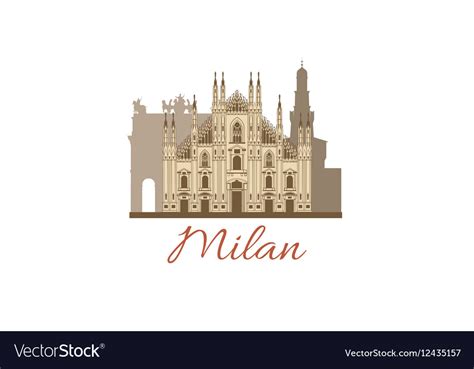 Colored template with composition of Milan Vector Image