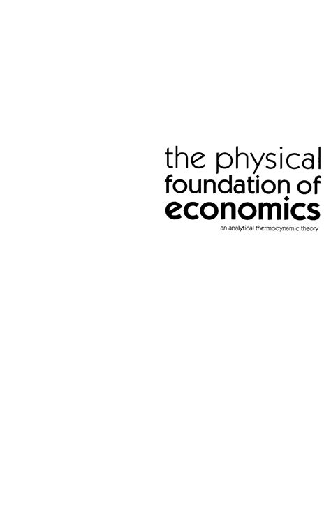 Solution The Physical Foundation Of Economics Studypool