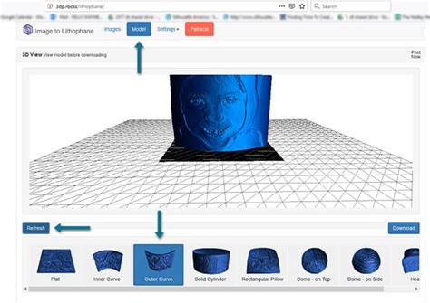 Lithophane 3dp rocks - Outer Curve_lo res - Finding Time To Create