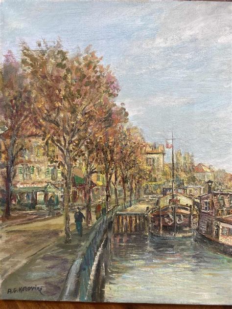 Painting Ag Korovine Les Quais De Seine à Paris Oil On Canvas