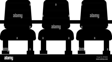 Cinema chair Chairs three icon black color vector illustration image flat style simple Stock ...