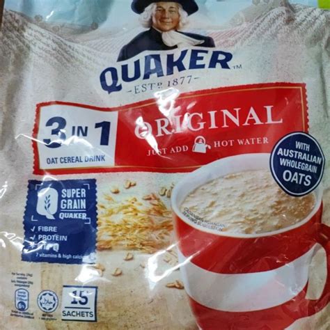 Quaker 3 In 1 Oat Cereal Drink Original 15 Sachets X 28g 420g