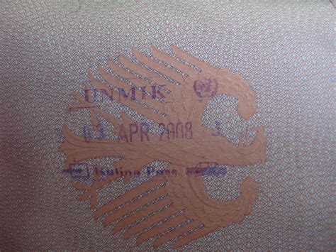 Stempel Unmik Passport Stamp Entry Unmik Einreisestempel Mfb2009