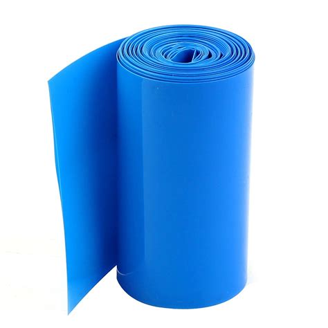 Uxcell 2Meters 85mm Width PVC Heat Shrink Wrap Tube Blue For 18650