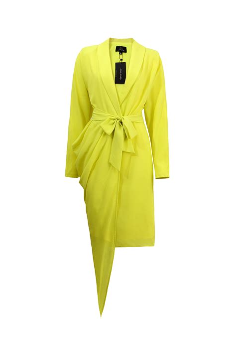 Wanda Wrap Dress Chartreuse Pantora