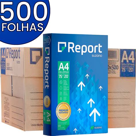 Papel Sulfite A Folhas Branco Alcalino G M Report Suzano Tem