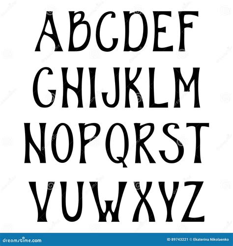 Alphabet Majuscule Tir Par La Main Police Manuscrite De Vintage Dans