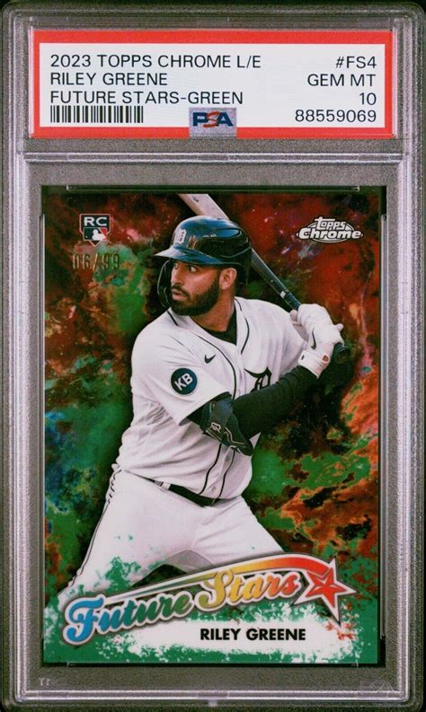 2023 Topps Chrome Logofractor Riley Greene 99 Green Future Stars