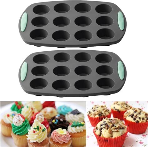 Amazon Chngna Silicone Muffin Pan Nonstick Pack Cup Non Stick