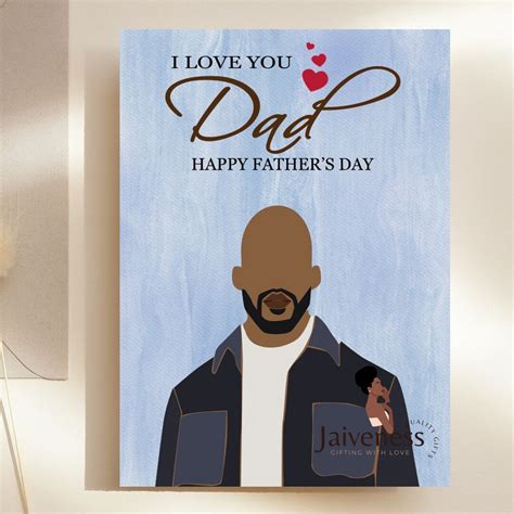 Black Fathers Day Card Black Dad Card Black Man Greeting Card Afro