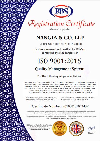 Iso Certificates Nangia And Co Llp