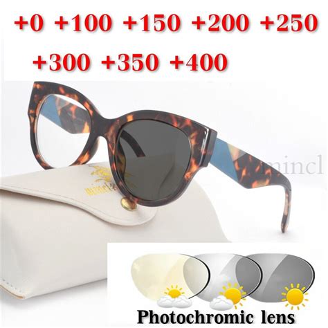 Mincl Ultralight Sun Photochromic Reading Glasses For Women Cat