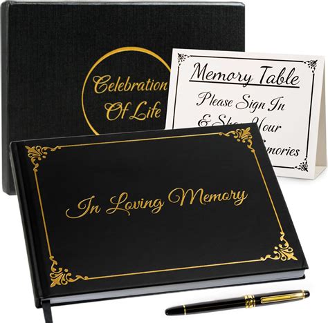 Amazon LuxeHaven Elegant Hardcover Funeral Guest Book For Memorial