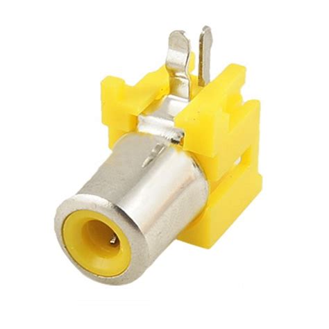 Right Angle Single Female Jack Rca Socket Yellow Pcb Mount