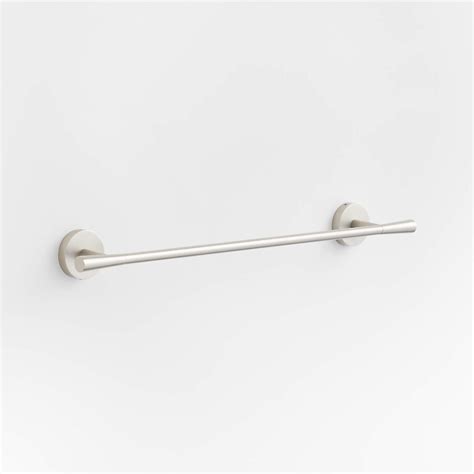 Tapered Brushed Nickel Wall-Mounted Bathroom Towel Rack | Crate & Barrel