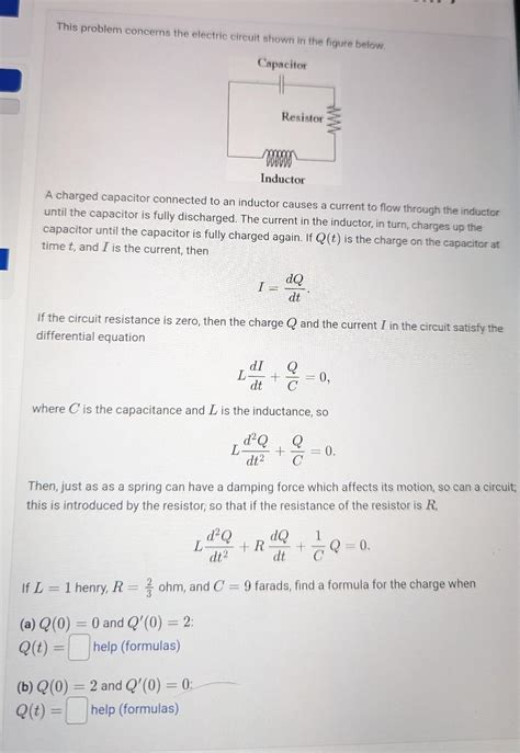 Solved This Problem Concerns The Electric Circuit Shown In Chegg