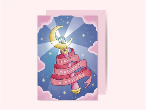 Sailor Moon Birthday Card Happy Magical Birthday Magical Etsy Uk