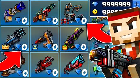 FREE PIXEL GUN 3D 16 3 0 HACK ALL Event Guns Attachments Android