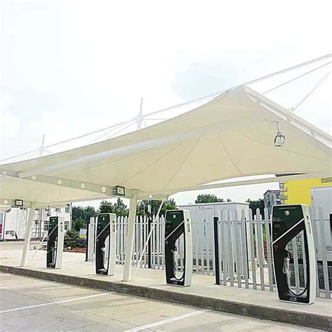 Tensile Architecture Membrane Structure Sunshade Canopy For Car