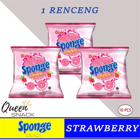 Jual Sponge Crunch Snack Oishi Rasa Strwberry Satu Renceng Shopee