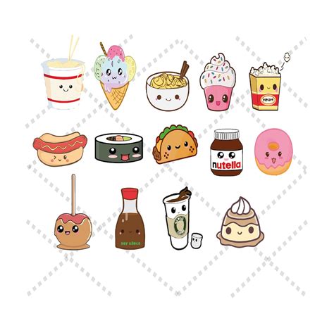 Cute Kawaii Food Svg Bundle Kawaii Sushi Ramen Popcorn Svg Etsy Australia