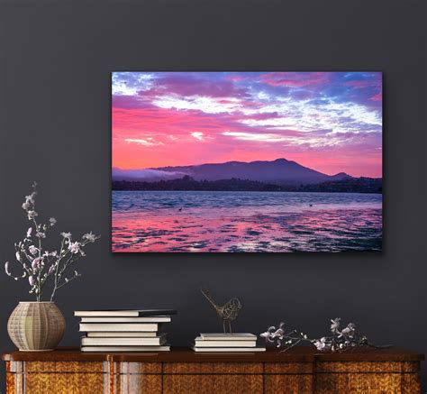 Mt Tam Sunset Photo From Tiburon Marin County Print Bay Etsy