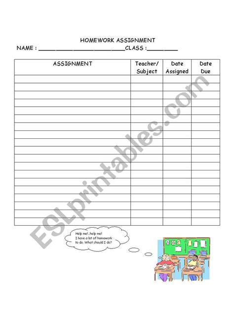 Homework Assignment Esl Worksheet By Samantaesl Worksheets Library