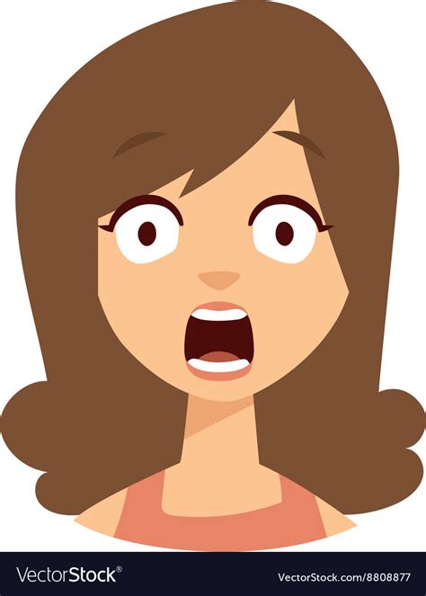 Women Scary Face Royalty Free Vector Image Vectorstock