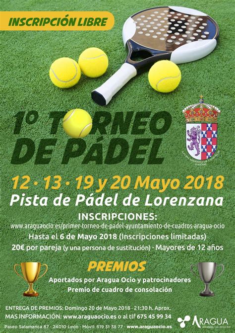 Primer Torneo De Padel Ayuntamiento De Cuadros Aragua Ocio Aragua